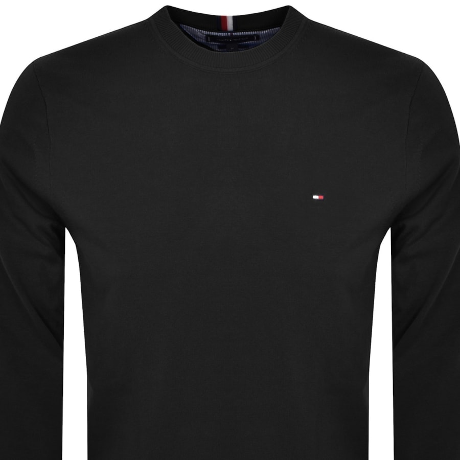 Tommy hilfiger black crew neck jumper outlet
